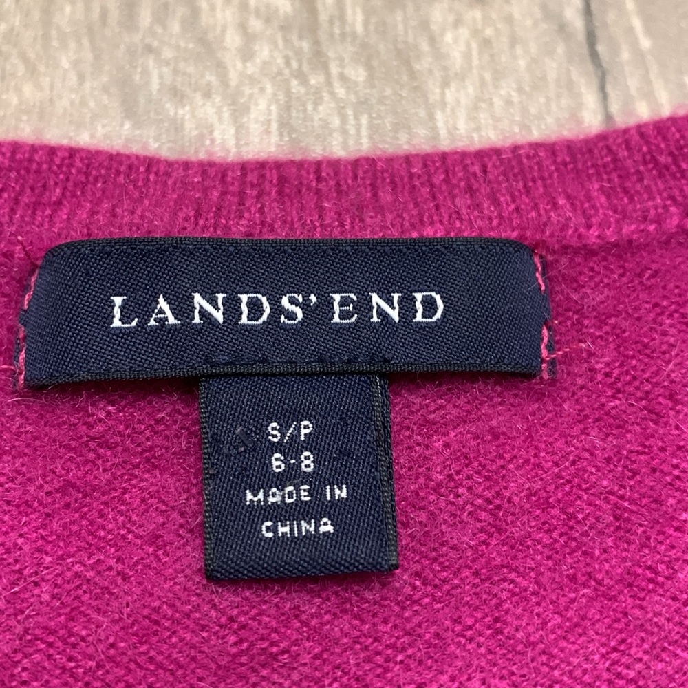 Lands' End Women's Crew Neck Sweater - Pink - Picture 5 of 7